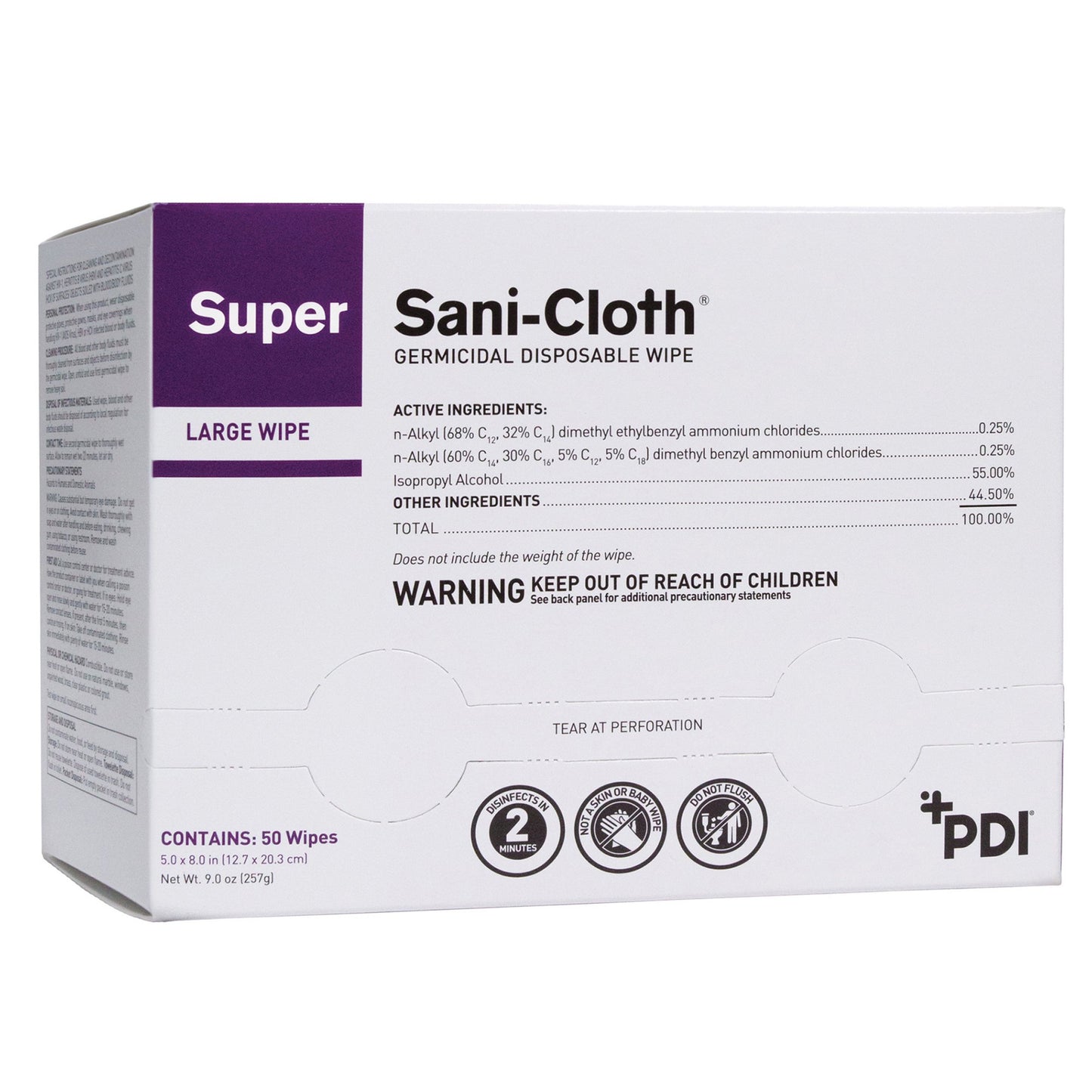 WIPE, SANI-CLOTH GERMICIDAL INDIVIDUAL WRAP 5X8