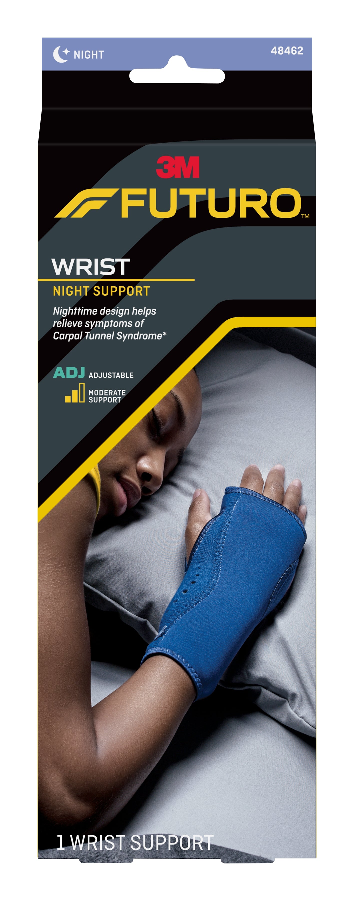 WRIST SLEEP SUPPORT, NIGHT ADJ2.125X3.813X9.75