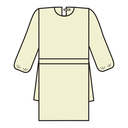 GOWN, CVR CNTL ELAS CUF MED/LG