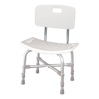 BENCH, BATH W/BACK BARIATRIC X-BRACED ALUM FRAME 500LB